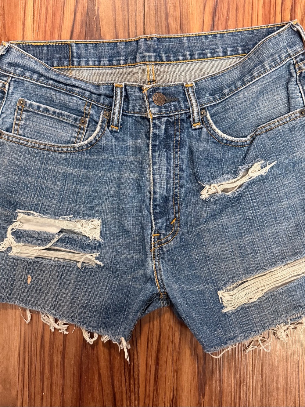 Levi's Blue Denim Jeans with Tan Leather Patch